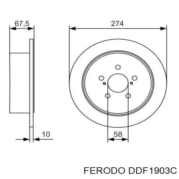 Задні дискові гальма Ferodo DDF1903C ціна, від 42.93 USD