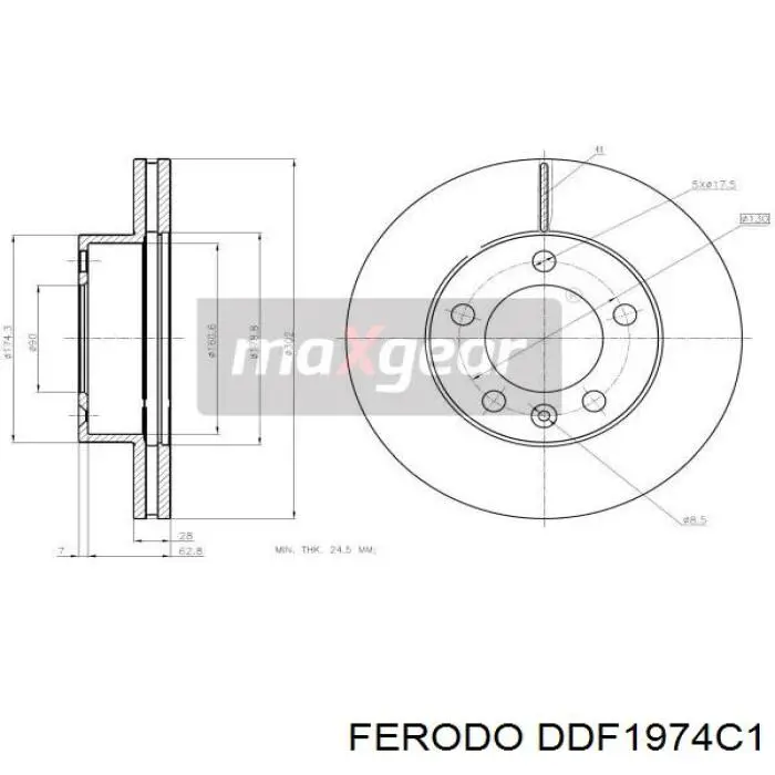 DDF1974C1 Ferodo диск гальмівний передній