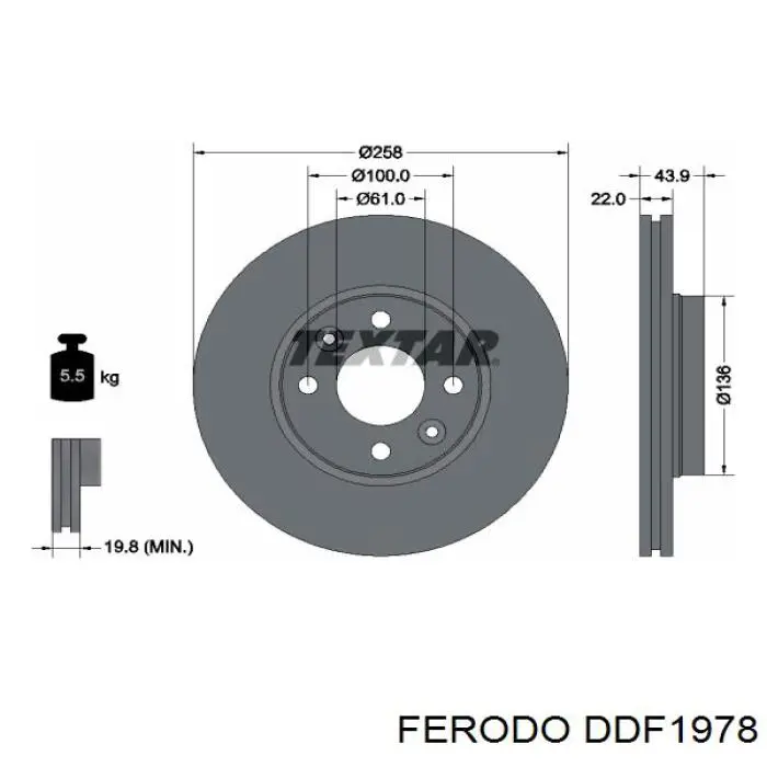 Гальмівні диски передні DDF1978 Ferodo