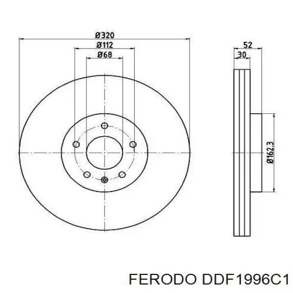 Диск гальмівний передній Ferodo DDF1996C1