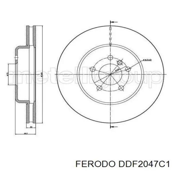 DDF2047C1 Ferodo Гальмо дискове переднє