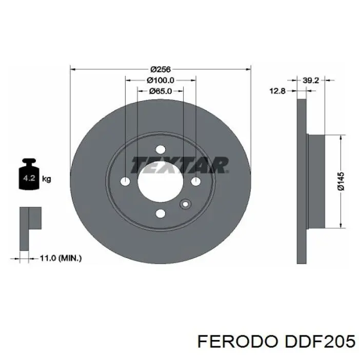 Диск гальмівний передній Ferodo DDF205