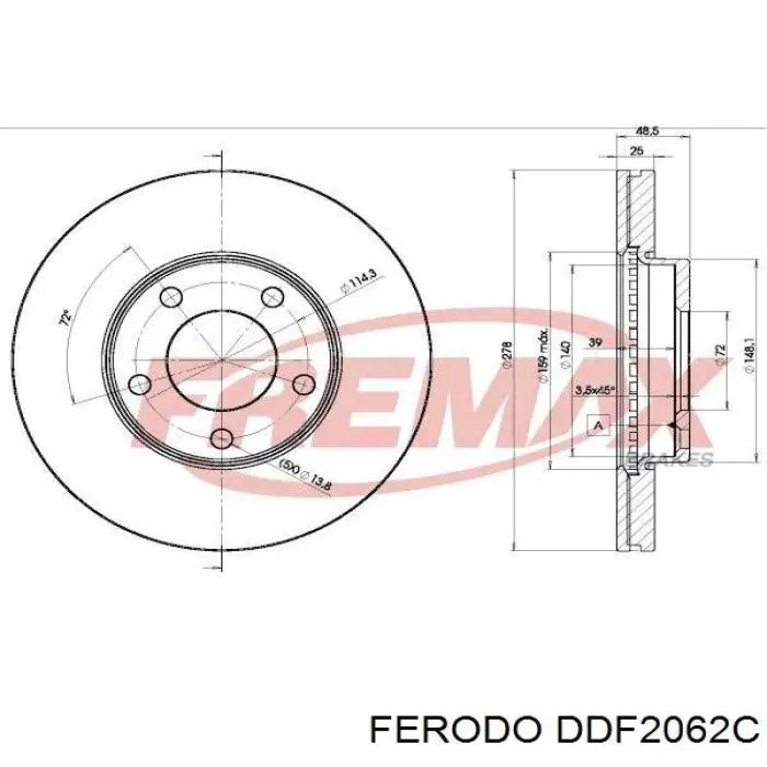 Купити DDF2062C Ferodo Ротор гальмівний
