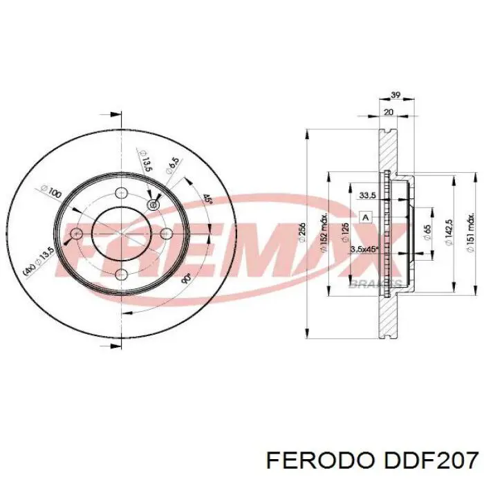 Купити DDF207 Ferodo Ротор гальмівний