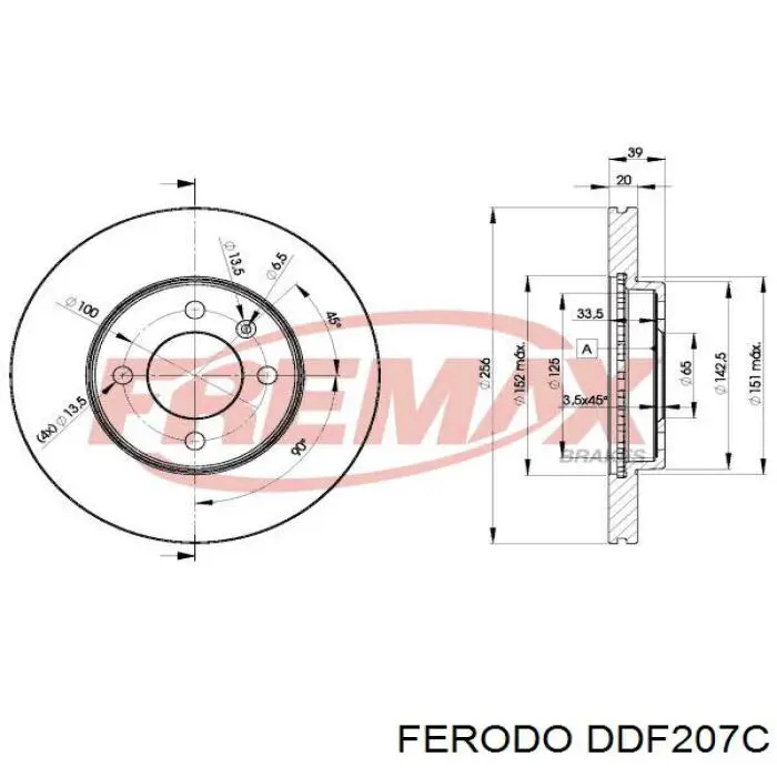 Купити DDF207C Ferodo Ротор гальмівний
