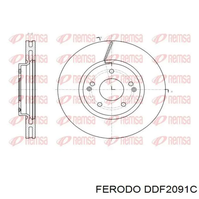 DDF2091C Ferodo Гальмо дискове переднє