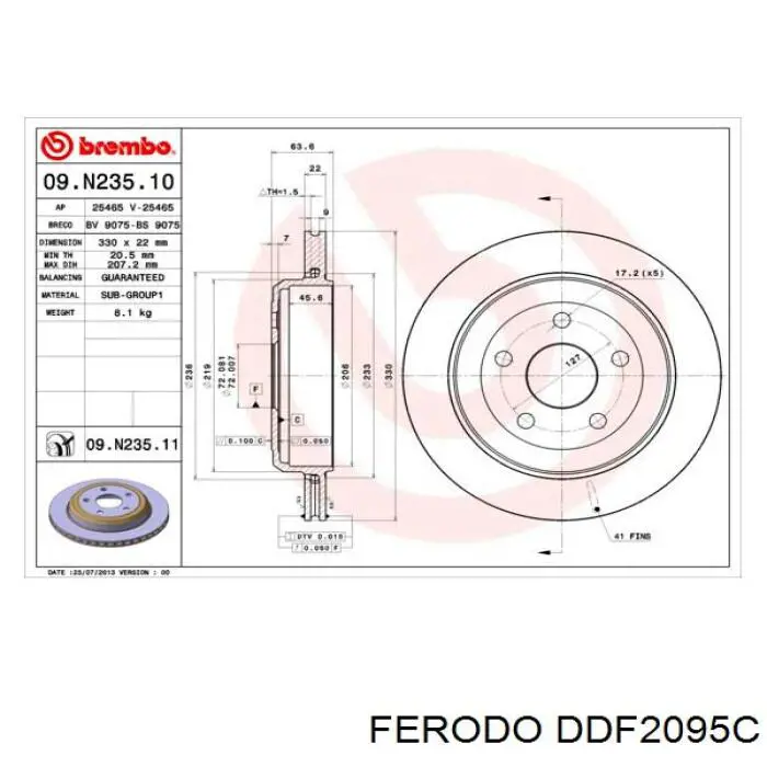 Задні дискові гальма Ferodo DDF2095C ціна, від 80.02 USD