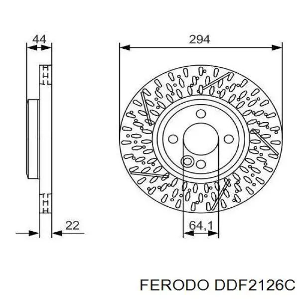DDF2126C Ferodo Гальмо дискове переднє