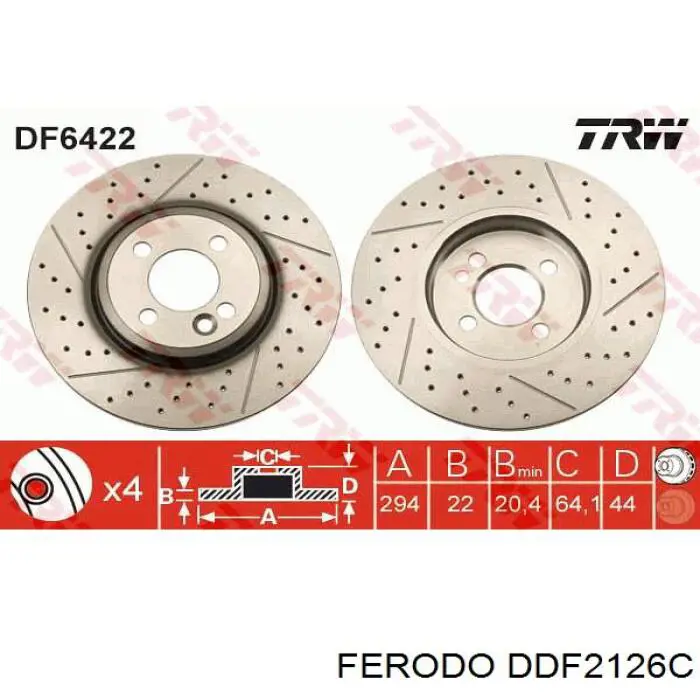 Купити DDF2126C Ferodo Ротор гальмівний