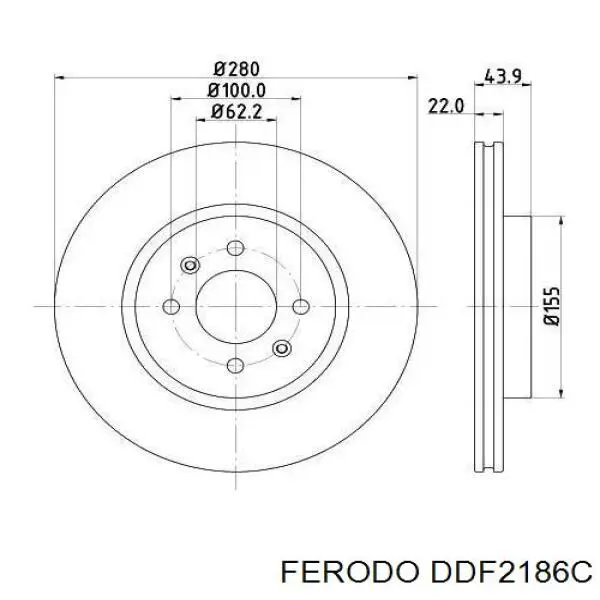 Купити DDF2186C Ferodo Ротор гальмівний