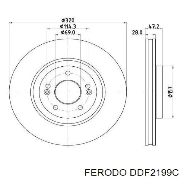 DDF2199C Ferodo Гальмо дискове переднє