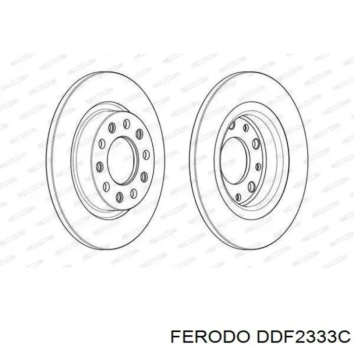 Купити DDF2333C Ferodo Диск заднього гальма