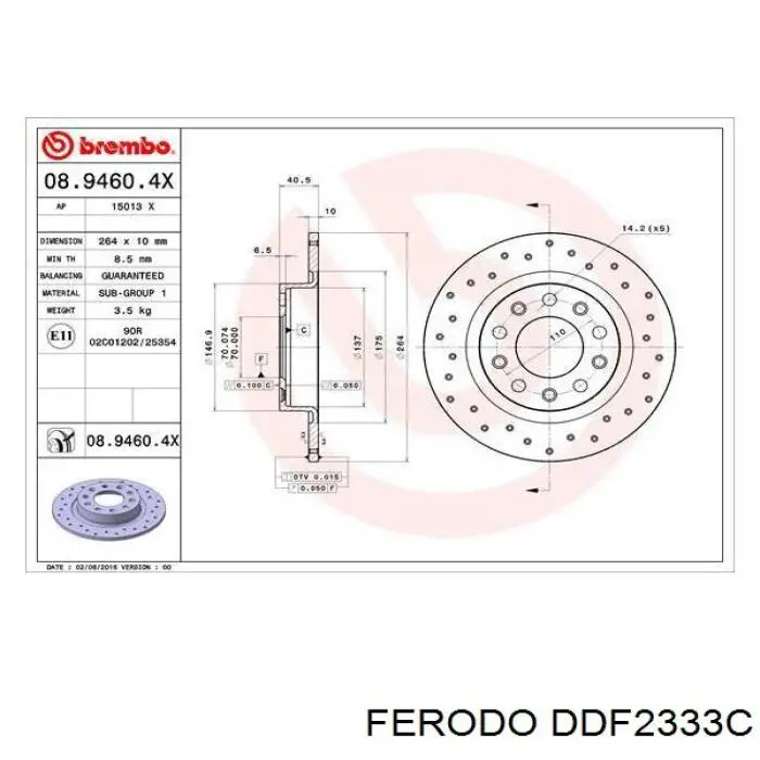 Задні дискові гальма Ferodo DDF2333C ціна, від 30.47 USD