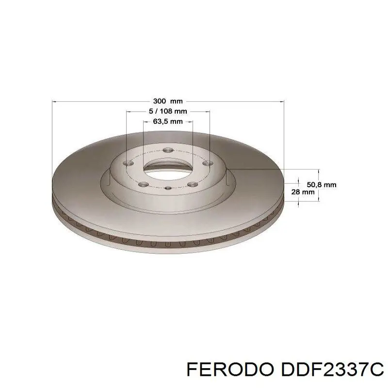 Диск гальмівний передній Ferodo DDF2337C