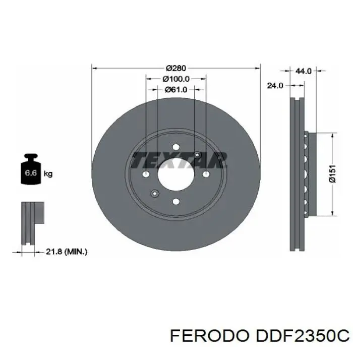 Купити DDF2350C Ferodo Ротор гальмівний