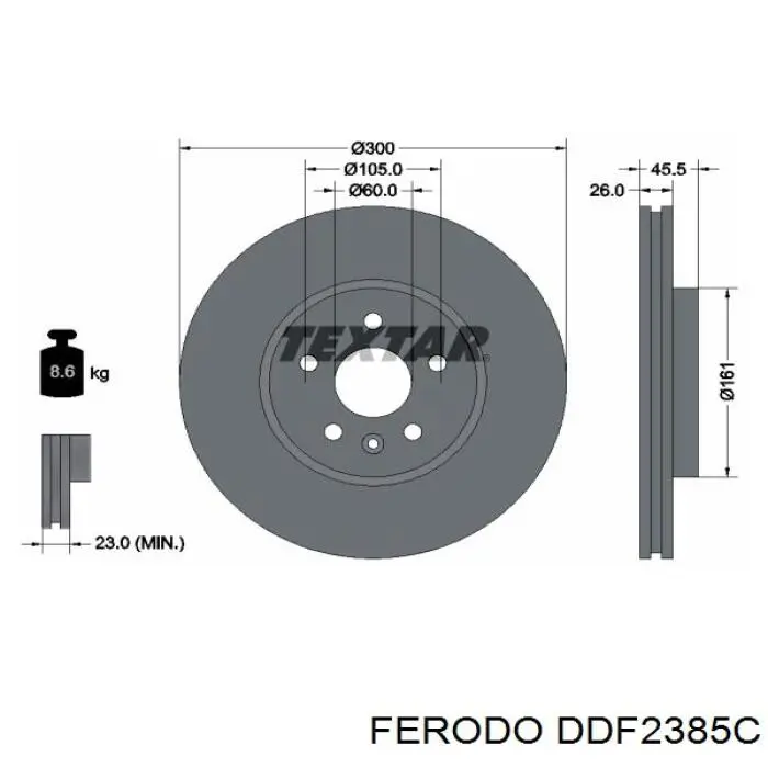Купити DDF2385C Ferodo Ротор гальмівний