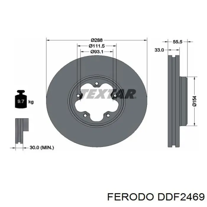 Купити DDF2469 Ferodo Ротор гальмівний