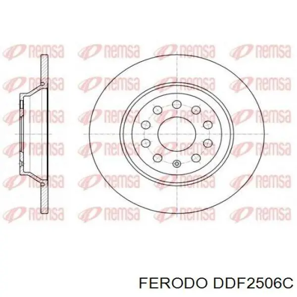 Диск гальмівний задній DDF2506C Ferodo