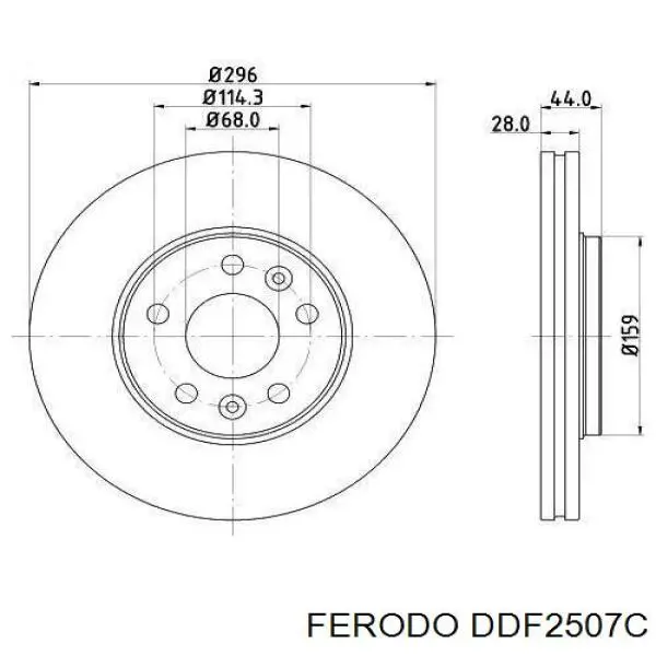 DDF2507C Ferodo Гальмо дискове переднє
