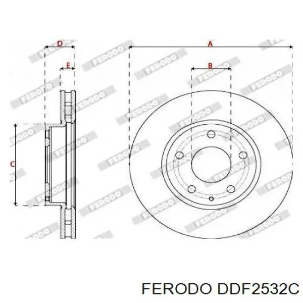 DDF2532C Ferodo Гальмо дискове переднє