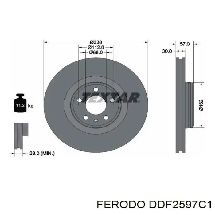 DDF2597C1 Ferodo Гальмо дискове переднє