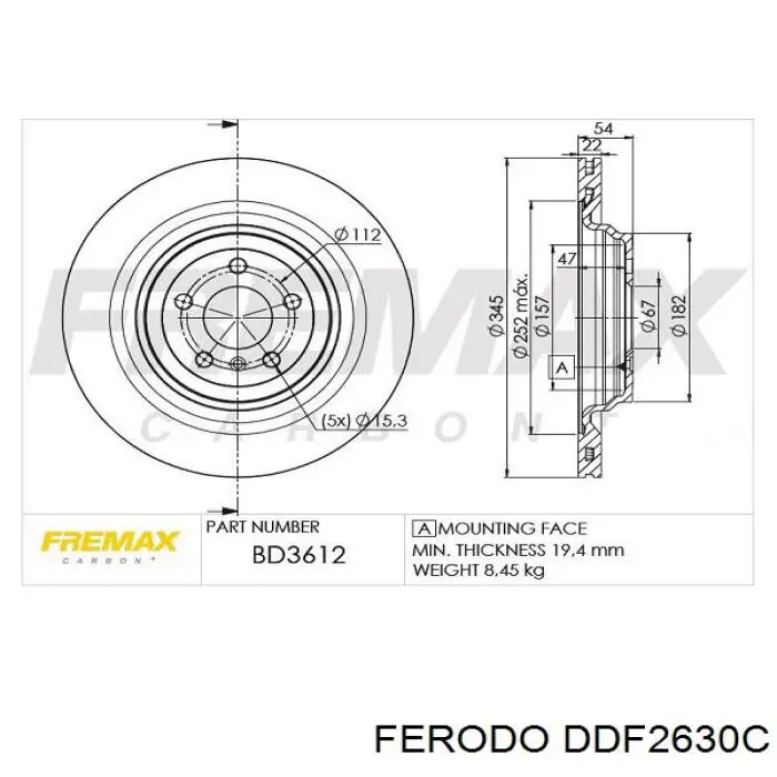 Гальмівні диски DDF2630C Ferodo