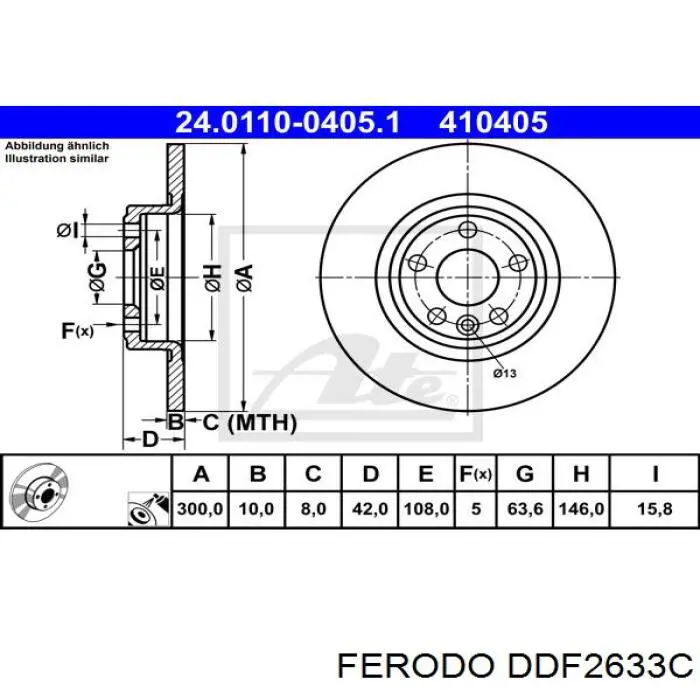 DDF2633C Ferodo Дискові гальма