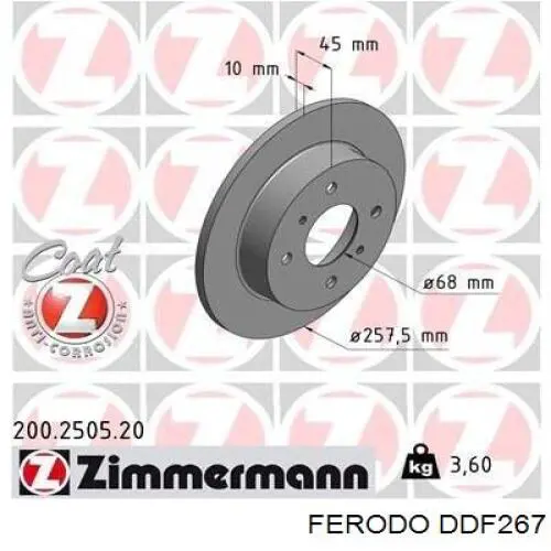 Гальмівні диски DDF267 Ferodo