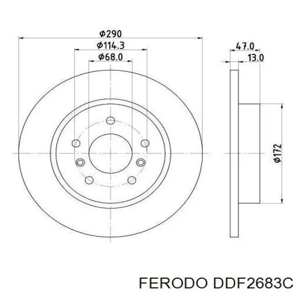 DDF2683C Ferodo диск гальмівний задній