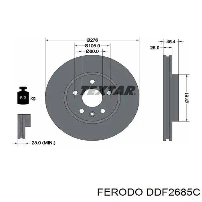 Диск гальмівний передній Ferodo DDF2685C