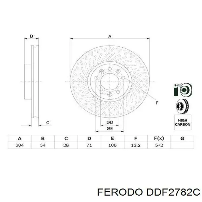 Диск гальмівний передній DDF2782C Ferodo