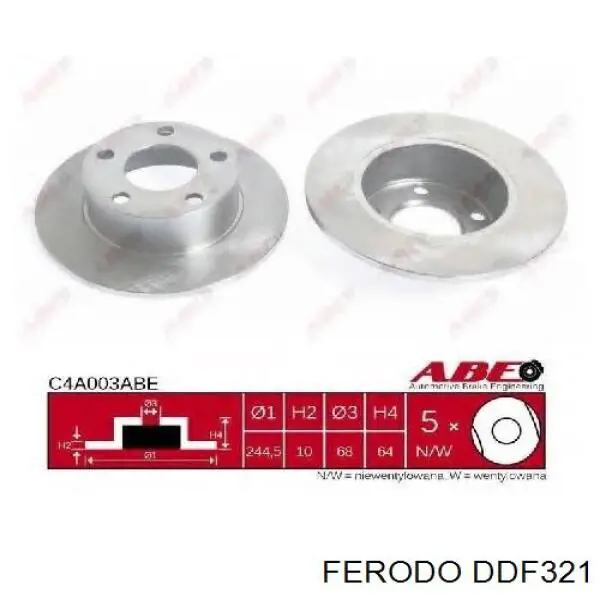 Задні дискові гальма Ferodo DDF321 ціна, від 23.85 USD