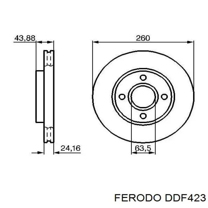 DDF423 Ferodo диск гальмівний передній