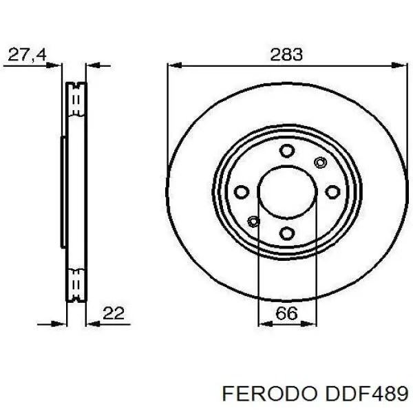 Диск переднього гальма Ferodo DDF489 ціна, від 32.95 USD