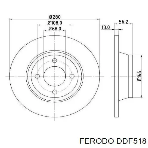 Диск гальмівний передній Ferodo DDF518