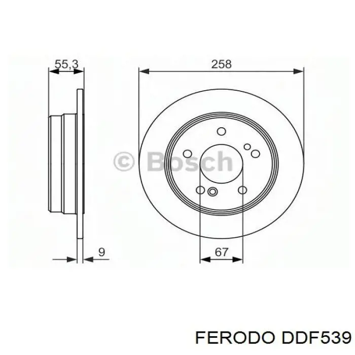 Купити DDF539 Ferodo Диск заднього гальма