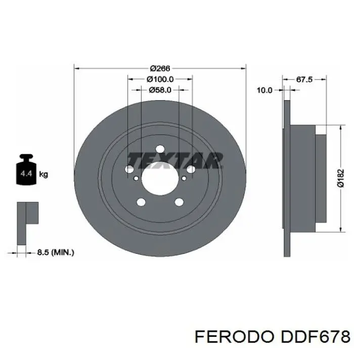 Купити DDF678 Ferodo Диск заднього гальма