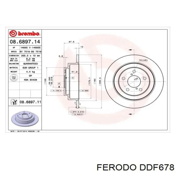 Задні дискові гальма Ferodo DDF678 ціна, від 31.49 USD