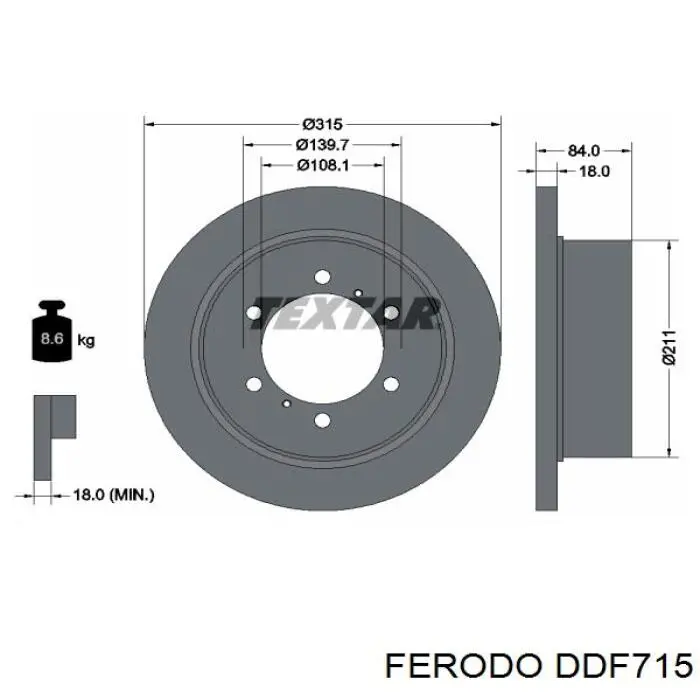 Задні дискові гальма Ferodo DDF715 ціна, від 44.42 USD