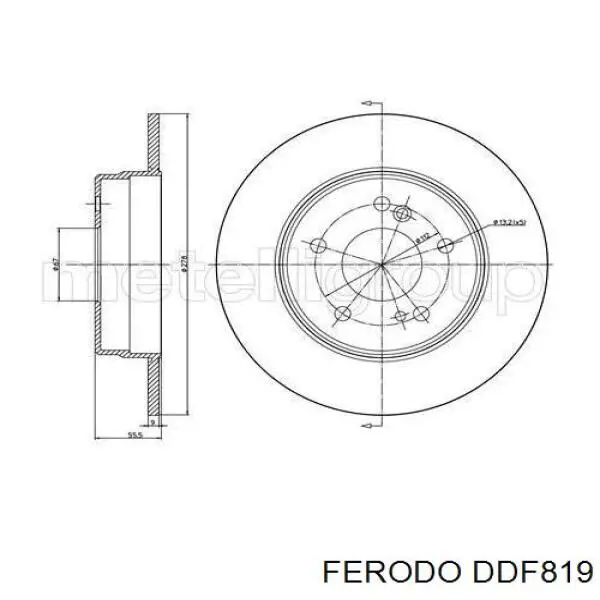 Купити DDF819 Ferodo Диск заднього гальма