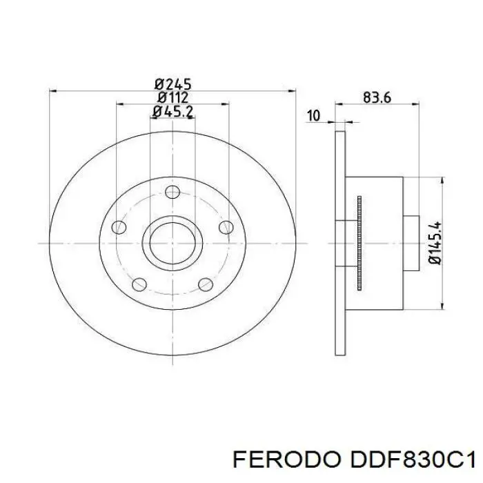 Гальмівні диски DDF830C1 Ferodo