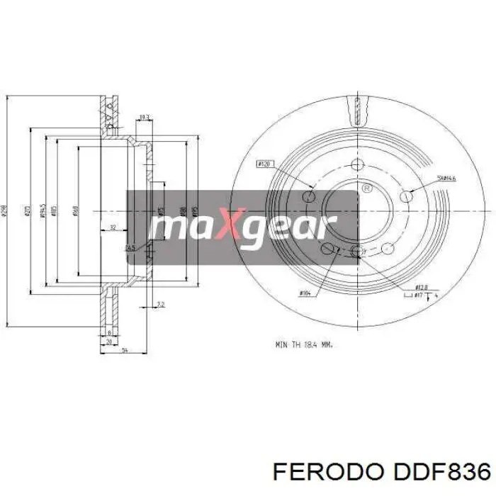 Задні дискові гальма Ferodo DDF836 ціна, від 38.67 USD