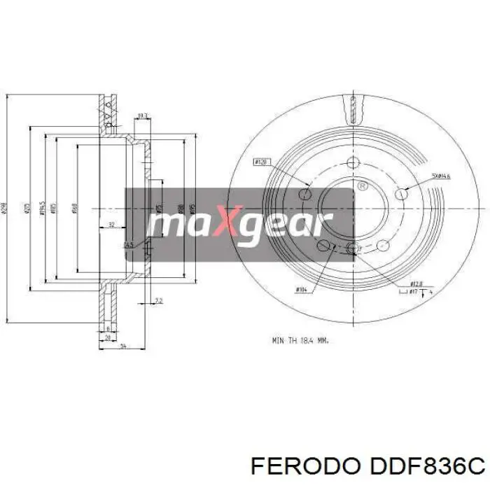 Задні дискові гальма Ferodo DDF836C ціна, від 44.80 USD