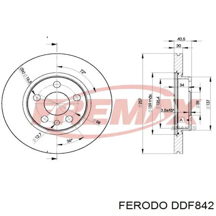 Гальмівні диски передні DDF842 Ferodo
