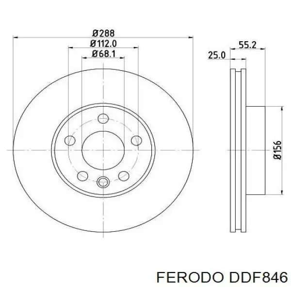 Диск гальмівний передній Ferodo DDF846