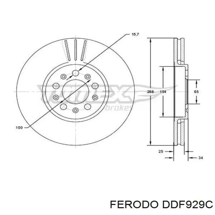 Гальмівні диски DDF929C Ferodo