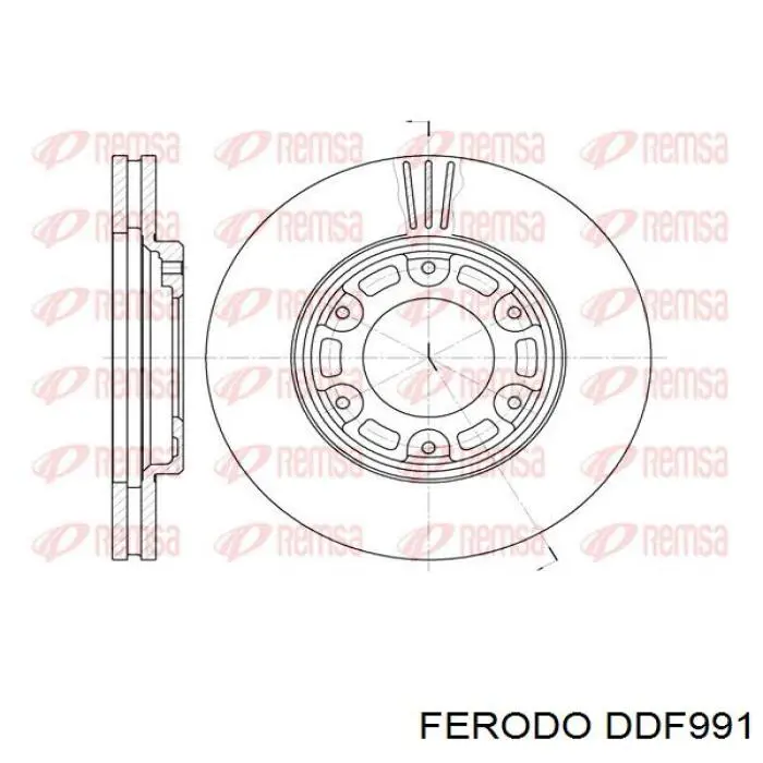 Диск гальмівний передній DDF991 Ferodo