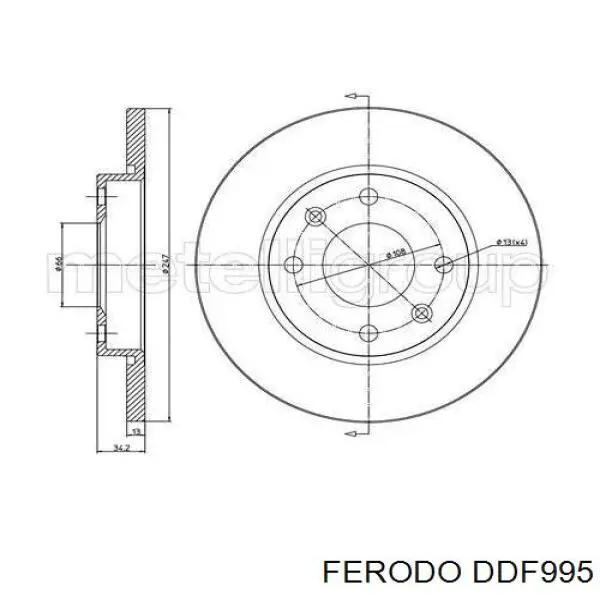 Диск переднього гальма Ferodo DDF995 ціна, від 26.13 USD