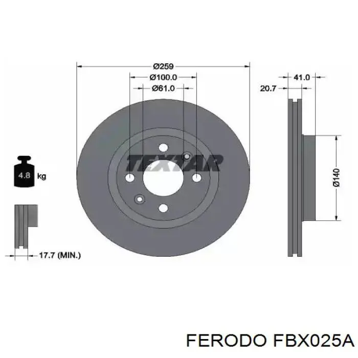 FBX025A Ferodo Рідина гальмівна