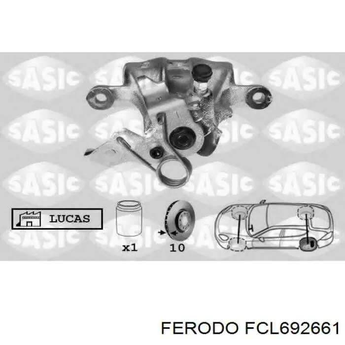 Задній гальмівний супорт лівий Ferodo FCL692661
